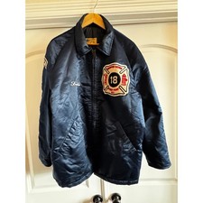 Vintage 60s 70s Hewitt Firefighter Jacket 48 Wayne Hose Stony Point NY Driver picture
