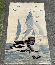 Circa 1920s ANTIQUE ART DECO CHINESE NICHOLS NAUTICAL RUG 4x6.11 picture