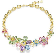 Swarovski Idyllia necklace Mixed cuts, Flower, Multicolored, Gold-tone plated picture