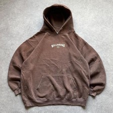 Vintage 2000s Billabong Mocha Brown Hoodie Y2K Skater Surf Sweatshirt Mens L picture