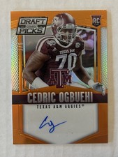 2015 Panini Prizm Collegiate Draft Picks Orange /5 Cedric Ogbuehi Rookie Auto RC picture