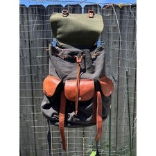 WILL Leather Goods Lennon Rucksack Unisex OS Brown Gray Excellent Canvas Leather picture
