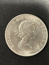 1965 Great Britain QUEEN ELIZABETH II Winston Churchill 5 Shillings Coin picture