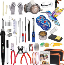 Stained Glass Starter Kit, Complete Stained Glass Making Kit with 100W Soldering picture