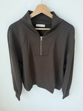 Zenana espresso scuba women’s classic quarter-zip scuba pullover. picture