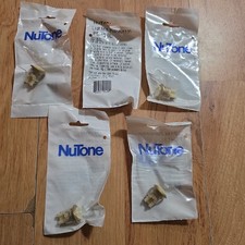 Lot of 5 Nutone Decorator Pushbutton PB-18L Gold Bezel 5/8” Hole Size picture
