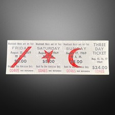 Vintage Woodstock 1969 Globe Repro Ticket Unused  picture