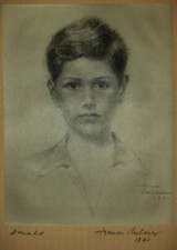 HERMAN AMLAUER (American, 1886-1964) Original Graphite Drawing 1940 Framed picture