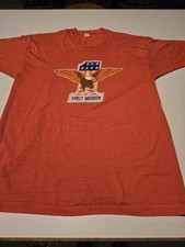 Men's Vintage Harley Davidson 1980's Number 1 Graphic  Short Sleeve T-shirt Sz L picture