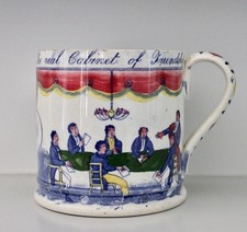 Antique Staffordshire Pearlware Mug Friendly Society Transferware c 1825 Fede picture
