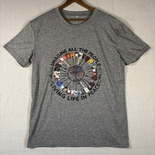 Temu Women’s L Gray T-shirt Beatles Imagine All The People Living Life In Peace picture