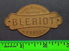 Vintage Bleriot Name Plate Aircraft or Auto Metal Badge picture