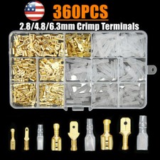 360PCS 2.8/4.8/6.3mm Male Female Spade Terminals Electrical Wire Crimp Connector picture