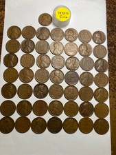 1933-D LINCOLN WHEAT CENT ROLL, 50 coins all in 