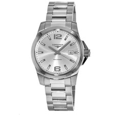 New Longines Conquest Quartz Silver Dial Stainless Men's Watch L3.759.4.76.6 picture