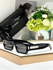 YSL SL660 sunglasses 54□19-145 Black Rectangle Frame Dark Grey Lens picture