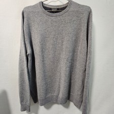 Nordstrom Mens 100% Cashmere Crewneck Sweater Gray Heather Grey Size Large L picture