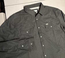 Ferrell Shirt Men’s XL Green Geometric Print Snap Button Up Western Polyester picture