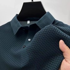 Men Premium Ice Silk Breathable Polo Shirt Summer Beach Casual Business Tee Gift picture
