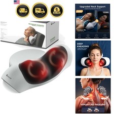 Upgraded 3-in-1 Neck Massager Pillow with Heat, Portable Cordless Neck Massag... picture