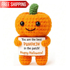 Crochet Pumpkin Plush Toy Halloween Decor Cute Handmade Gift Fall Decoration picture