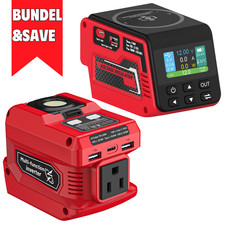 Portable Inverter&Converter Kit for Milwaukee 18V Battery ACDC Outlet 140W USB-C picture