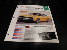 1970-1971 Mercury Cyclone Spoiler Spec Sheet Brochure Photo Poster  picture