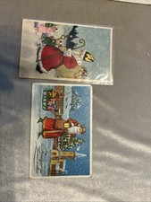 2 Antique Swedish Santa. Claus Postcards picture