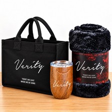 Verity Movie 2026 Regal Exclusive Bundle Tote Bag + Blanket + Wine Tumbler  picture