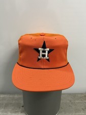Vintage 80s Houston Astros Orange Hat Baseball Cap Snapback Young An MLB picture