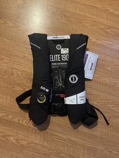 *NEW* Mustang Elite 190 Offshore Inflatable PFD - Black / Black picture