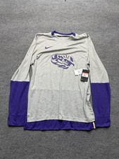 Nike NWT LSU Tigers Men's Fri Fit Long Sleeve Shirt Size Large Purple Gold picture