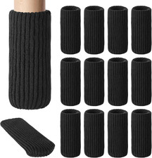 32 Pcs Furniture Leg Socks Black Knitted Double Thickness Floor Protectors Chair picture