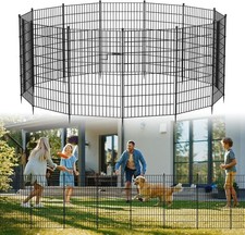 NAIZEA Garden Fence with Gate 7 Panels 13 Panels Animal Barrier No Dig Pet Fence picture