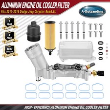 Aluminum Engine Oil Cooler Filter Housing For 11-16 Dodge Jeep Chrysler Ram 3.6L picture
