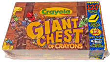 Crayola Giant Chest of Crayons 120 Colors Treasure Box 1997 Vintage New READ/SEE picture