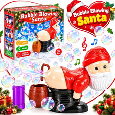 Santa Claus Christmas Bubble Machine Toy with Music & Lights Funny Xmas Gift picture