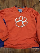 Vtg Campus Specialties Clemson Big Tiger Paw Orange Pullover XL - READ picture