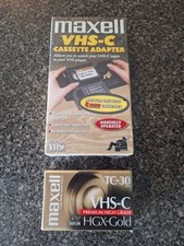 Maxell VHS-C Casette Adapter New Sealed Bonus C Tape New Sealed Included  picture