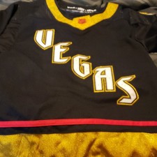 adidas Vegas Golden Knights NHL Hockey Jersey Black/Gold/Red Size 52 rr picture