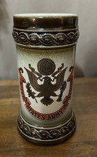 Vtg US Army In Europe Beer Stein Mug Staffel West Germany Stoneware EXCELLENT picture
