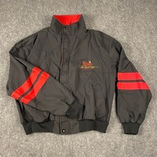 Vintage 90s Winston Racing Jacket Mens Large Black Red Swingster Made USA NASCAR picture