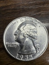 1955-D BU 63 Washington Quarter  Actual Coin picture