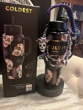 Coldest *BNIB* 36 oz “Sugar Skulls” w/Gothic Glam Sugar Skull Charm.   GLOWS🌟 picture