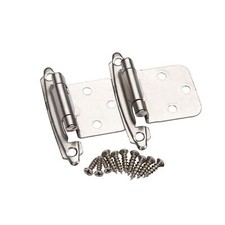 50 Pair Self Closing Cabinet Door Variable Overlay Hinges Satin Nickel 495-SN picture