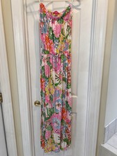 Lilly Pulitzer for Target Strapless Maxi Dress Nosey Posey Print - Size Large picture