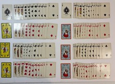 Vintage AARCO Playing Cards 2 Decks MCM European Folk Art No Jokers picture