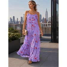 Lulus Floral Maxi Dress Size S Wedding Guest Bridal Shower Party EasterLavender picture
