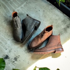 Polar Fox DUKE Woolen Textile Lace-up Fashion Chukka Boots with Zipper Closure picture