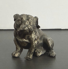 Antique YALE Bulldog Sculpture Figure w Emblem on Back Pewter Bronze 1930s-40s picture
